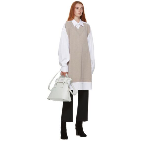 Maison Margiela Day Dress Sweater Layer Cotton Shirt Dress M NWT $1150 - Picture 4 of 11